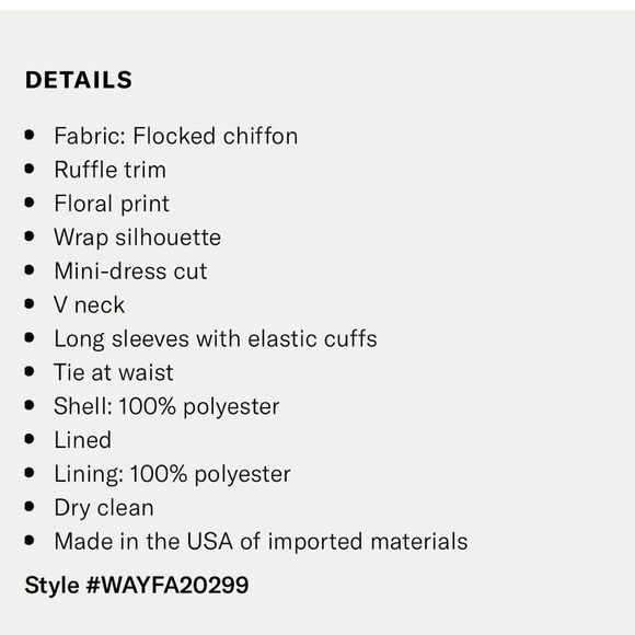 Wayf Eloise Long Sleeve Blue Mini Wrap Dress NWT - Picture 14 of 15